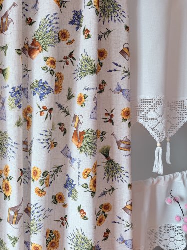 ZASŁONA SONECZNIKI LAWENDA SZER.140cm