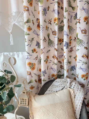 ZASŁONA SONECZNIKI LAWENDA SZER.140cm