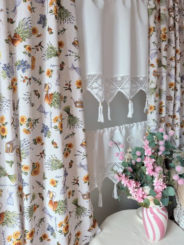 ZASŁONA SONECZNIKI LAWENDA SZER.140cm