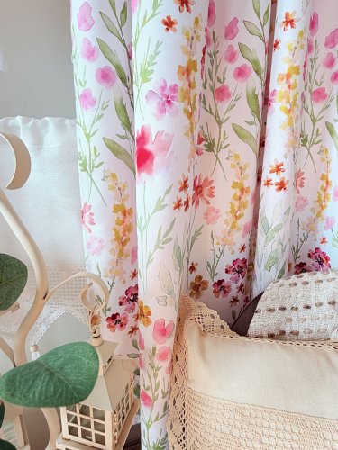 ZAKOSTYL ZASŁONY + ZAZDROSTKA + LAMBREKIN WIOSNA KWIATY