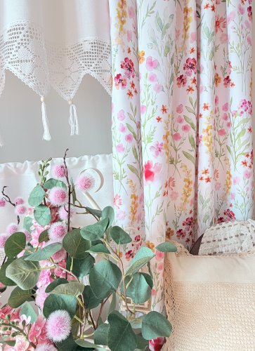 ZAKOSTYL ZASŁONY + ZAZDROSTKA + LAMBREKIN WIOSNA KWIATY