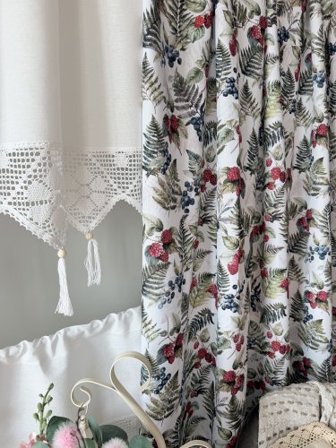 Zakostyl zasłony + zazdrostka + lambrekin runo leśne