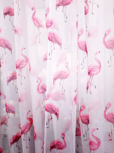 Firana woal flaming różowy  szer.150cm