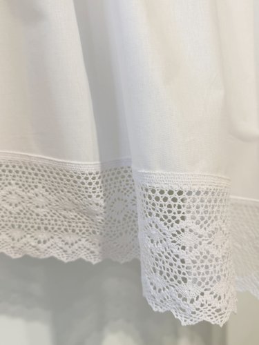 ZESTAW LAMBREKIN + ZAZDROSTKA SHABBY CHIC BIAŁA KORONKA