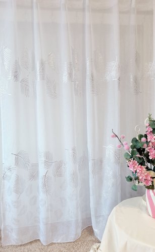 FIRANA ETAMINA SREBRNE LIŚCIE 280CM