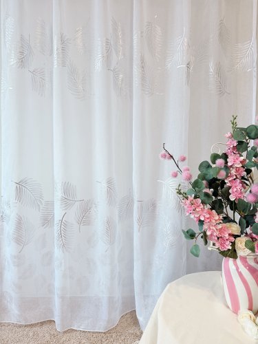 FIRANA ETAMINA SREBRNE LIŚCIE 280CM