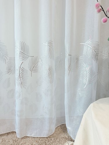FIRANA ETAMINA SREBRNE LIŚCIE 280CM