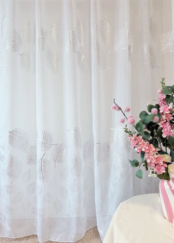 FIRANA ETAMINA SREBRNE LIŚCIE 280CM