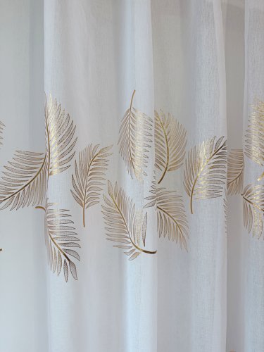 FIRANA ETAMINA ZŁOTE LIŚCIE GOTOWA 140cm/250cm 