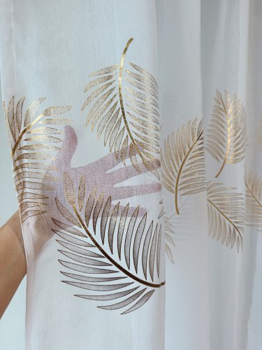 FIRANA ETAMINA ZŁOTE LIŚCIE GOTOWA 140cm/250cm 