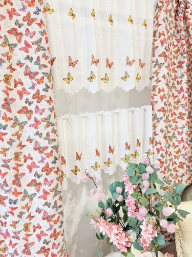 Zakostyl zasłony + zazdrostka + lambrekin motyle