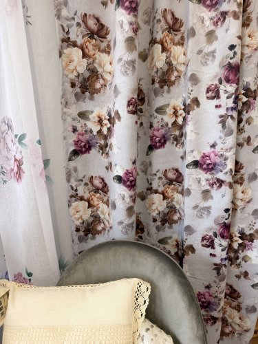 ZASŁONA BLACKOUT ELEONOR SZARE TŁO SZER.150cm (OSTATNIE 2SZTUKI)