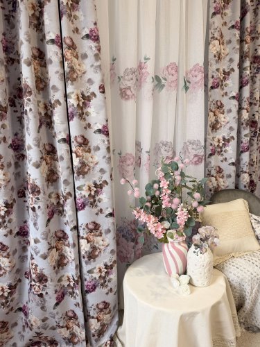 ZASŁONA BLACKOUT ELEONOR SZARE TŁO SZER.150cm (OSTATNIE 2SZTUKI)