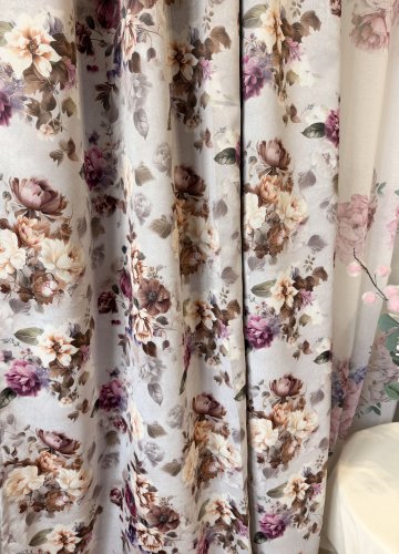 ZASŁONA BLACKOUT ELEONOR SZARE TŁO SZER.150cm (OSTATNIE 2SZTUKI)