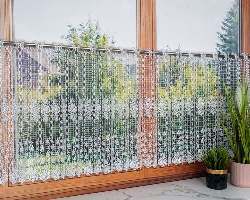 ZAZDROSTKA GIPIURA KORONKA BIEL RÓŻA 40/60cm (cena za 0,50mb)