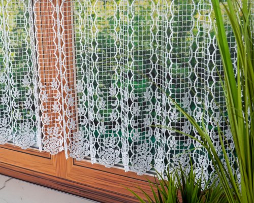 ZAZDROSTKA GIPIURA KORONKA BIEL RÓŻA 40/60cm (cena za 0,50mb)