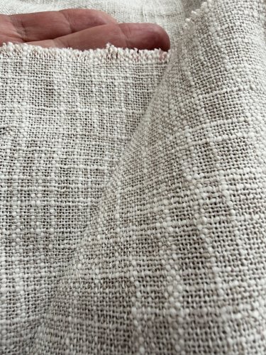 Zasłona z dodatkiem lnu szer.150cm zefir beżowy