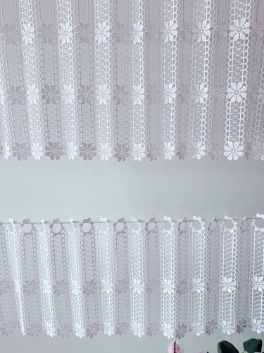 ZAZDROSTKA GIPIURA KORONKA BIEL KWIAT 35/50cm (cena za 0,50mb)