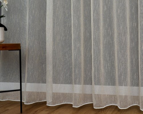 FIRANA SIATKA BŁYSK EASY CARE TŁO biel-złoto OŁ. 300CM