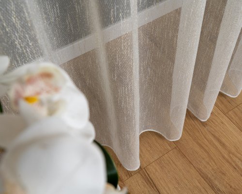 FIRANA SIATKA BŁYSK EASY CARE TŁO biel-złoto OŁ. 300CM