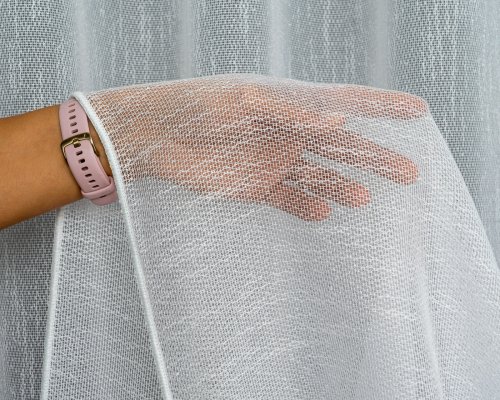 Firana siatka błysk easy care tło biel oł. 300cm