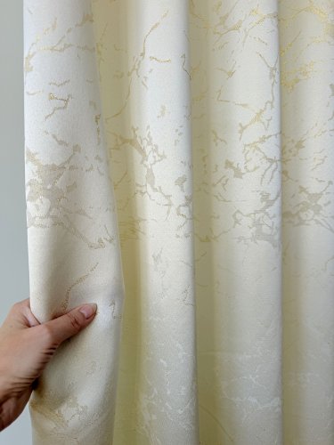 Zasłona  ekskluzywna marmur białyzłoto ecru szer.140cm