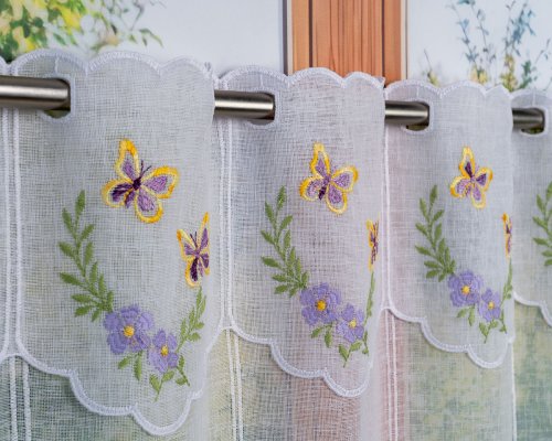 Zazdrostka natural haftowane motyle   20/40/60  (1panel = 16cm)