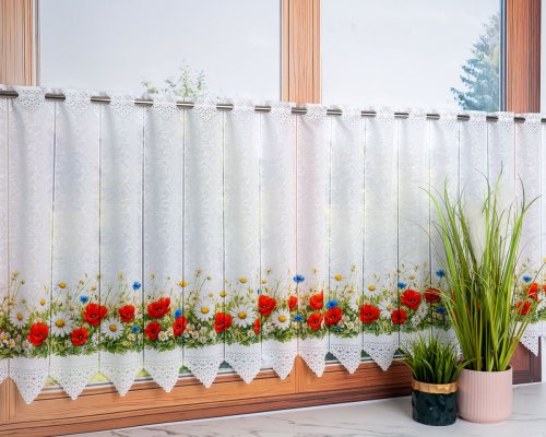 ZAZDROSTKA PANEL ŻAKARD KWIATY 40cm/70cm  (1panel = 11,50cm)