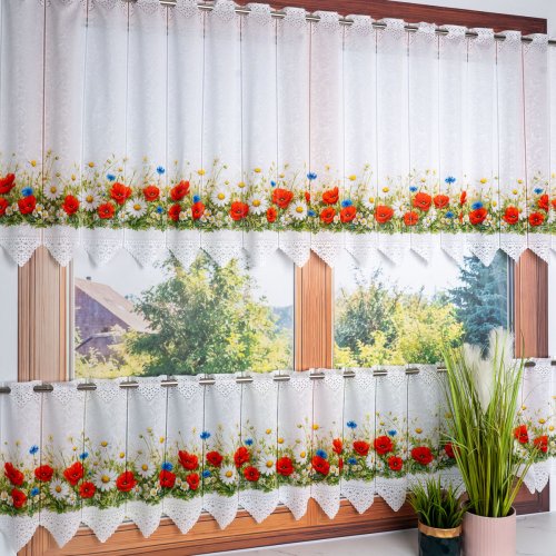 ZAZDROSTKA PANEL ŻAKARD KWIATY 40cm/70cm  (1panel = 11,50cm)