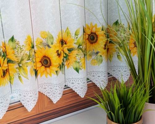 ZAZDROSTKA PANEL ŻAKARD SŁONECZNIK 40cm/70cm  (1panel = 11,50cm)