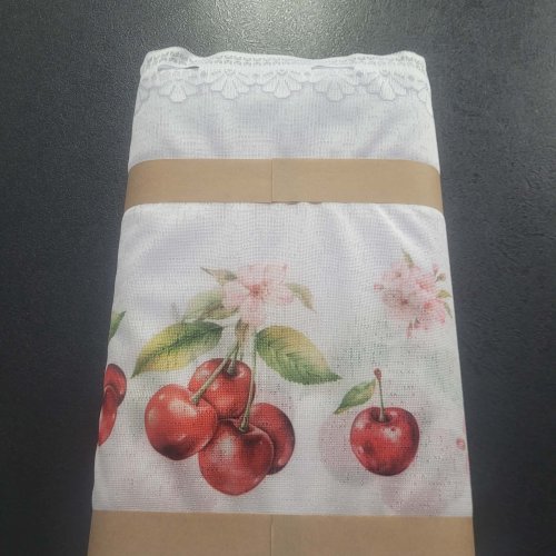 ZAZDROSTKA ŻAKARD CZEREŚNIE  40CM/60CM  (cena za 0,50mb)