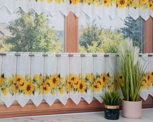 ZAZDROSTKA PANEL ŻAKARD SŁONECZNIK 40cm/70cm  (1panel = 11,50cm)