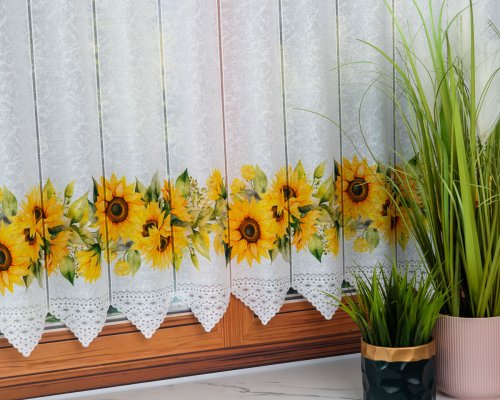 ZAZDROSTKA PANEL ŻAKARD SŁONECZNIK 40cm/70cm  (1panel = 11,50cm)