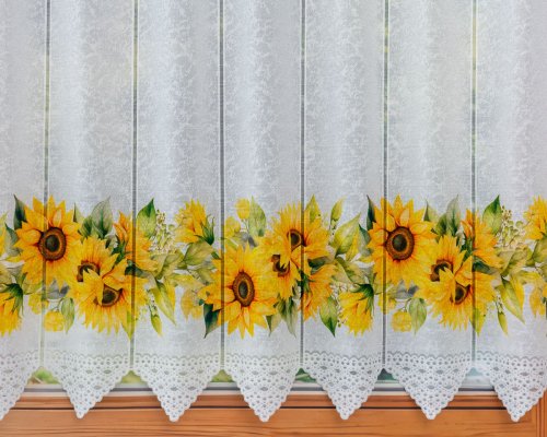 ZAZDROSTKA PANEL ŻAKARD SŁONECZNIK 40cm/70cm  (1panel = 11,50cm)