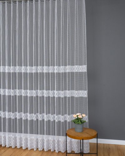 FIRANA  GIPIURA DWA PASY APLIKACJA max250CM