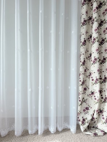 FIRANA MARKIZETA HAFT RÓŻE DOŁEM I PO CAŁOŚCI max300CM