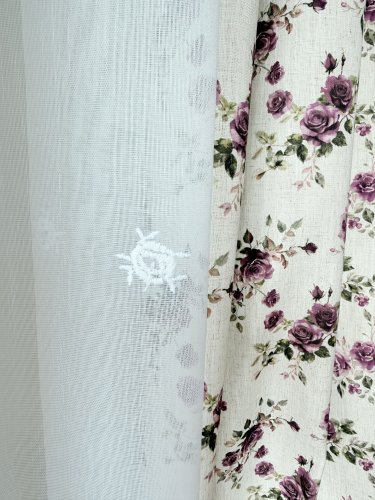 FIRANA MARKIZETA HAFT RÓŻE DOŁEM I PO CAŁOŚCI max300CM