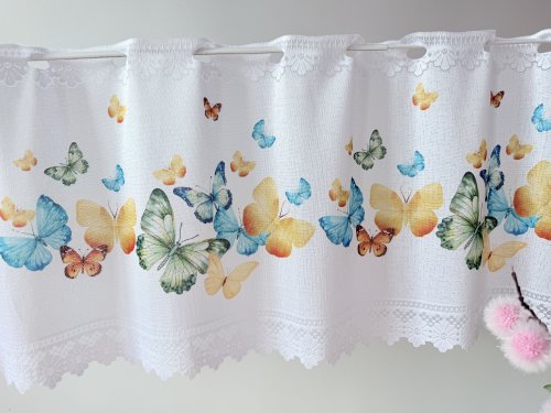 ZAZDROSTKA ŻAKARD MOTYLE  40CM/70CM  (cena za 0,50mb)