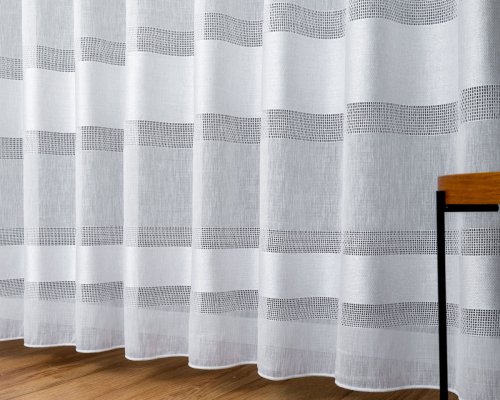 Firana natural mat pasy biel 300cm