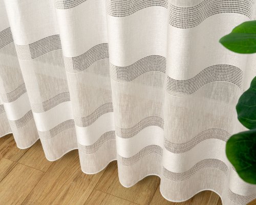 Firana natural  mat pasy krem perła ecru 300cm