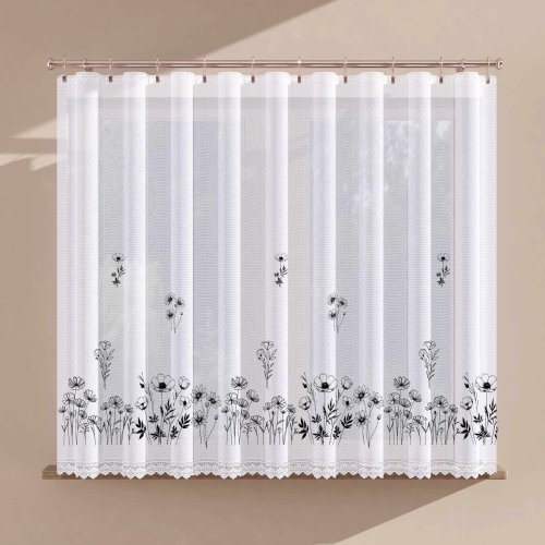 Firana żakard rysowane kwiaty 150cm