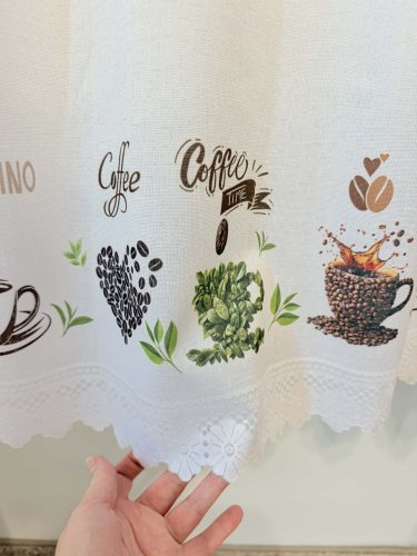 Zazdrostka żakard kawa filiżanki 50cm/70cm  (cena za 0,50mb)