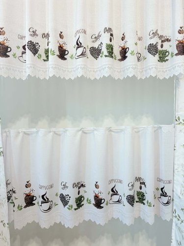 ZAZDROSTKA ŻAKARD KAWA FILIŻANKI 50CM/70CM  (cena za 0,50mb)