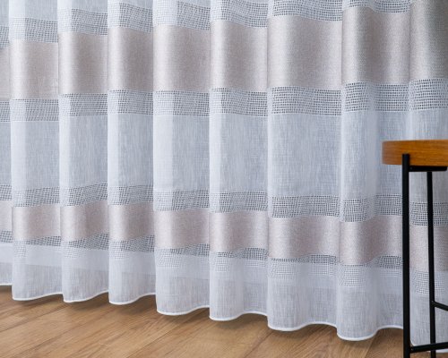 Firana natural mat pasy jasny beż 300cm