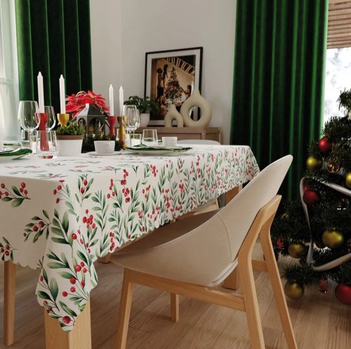Obrus boże narodzenie jarzębina plamoodporne