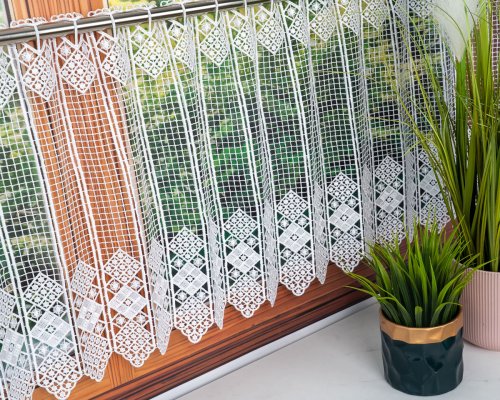 ZAZDROSTKA GIPIURA KORONKA GEO  40/60cm (1panel = 6cm)