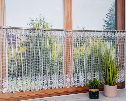ZAZDROSTKA GIPIURA KORONKA GEO  40/60cm (1panel = 6cm)