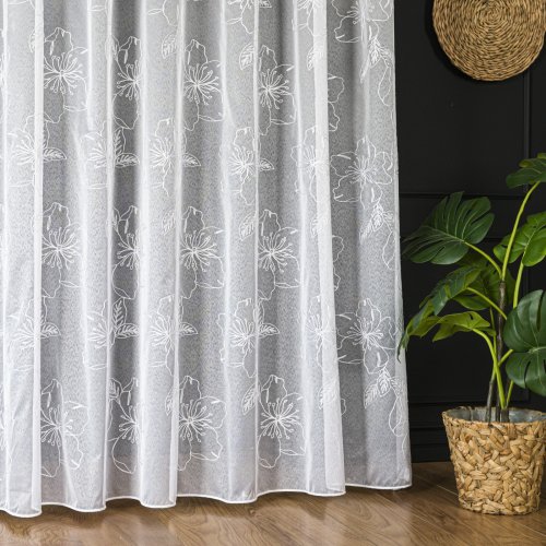 FIRANA HAFTOWANE KWIATY ETAMINA OŁ. 300CM