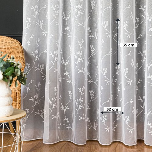 FIRANA HAFTOWANE LISTECZKI ETAMINA OŁ. 300CM