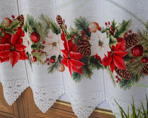 ZAZDROSTKA PANEL ŻAKARD GWIAZDA GIRLANDA 40cm/70cm  (1panel = 11,50cm)